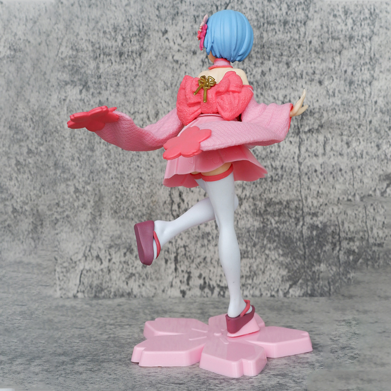 Mô Hình Nhân Vật Re: Life in a different world from zero rem ram Mặc kimono sakura Cỡ 22.5cm