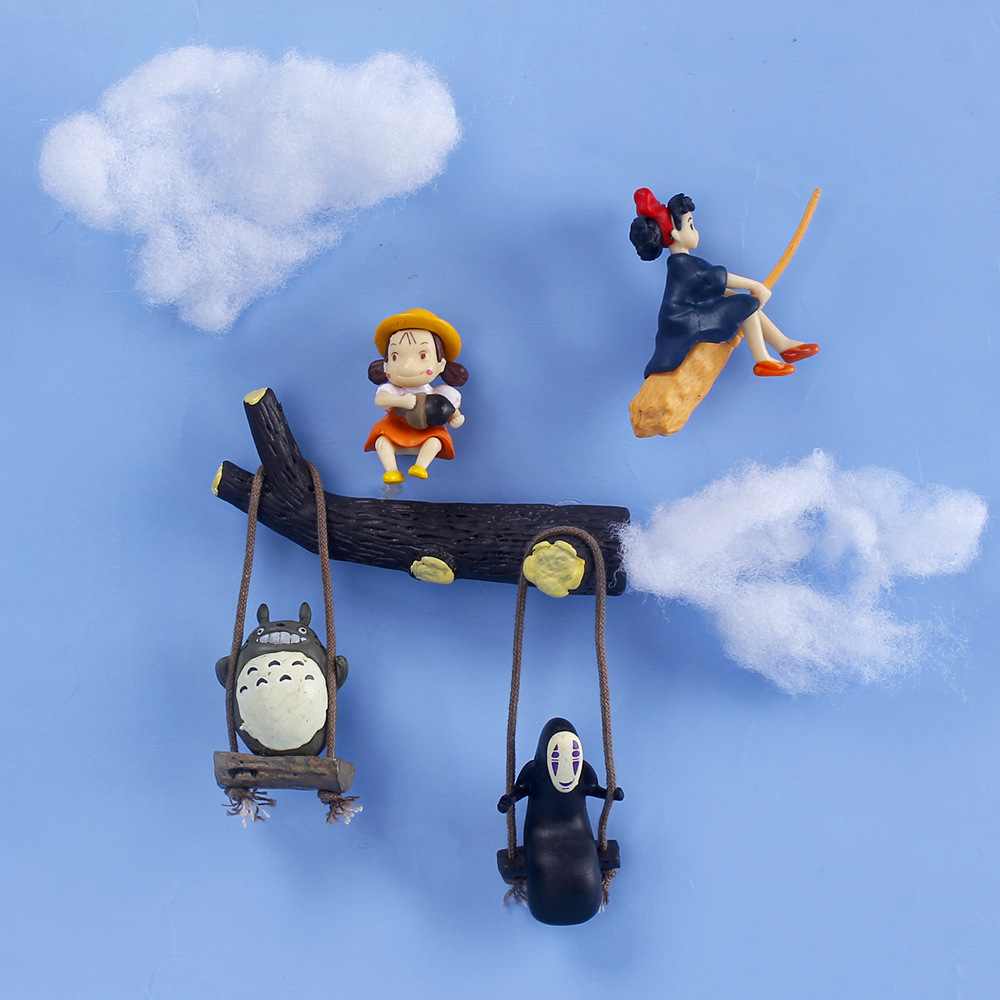 Set 5 Mô Hình Nhân Vật hayao miyazaki 3d Có Nam Châm Hít Tủ Lạnh Trang Trí
