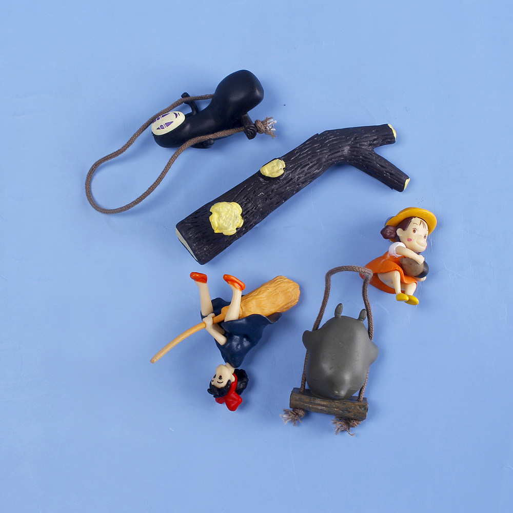 Set 5 Mô Hình Nhân Vật hayao miyazaki 3d Có Nam Châm Hít Tủ Lạnh Trang Trí
