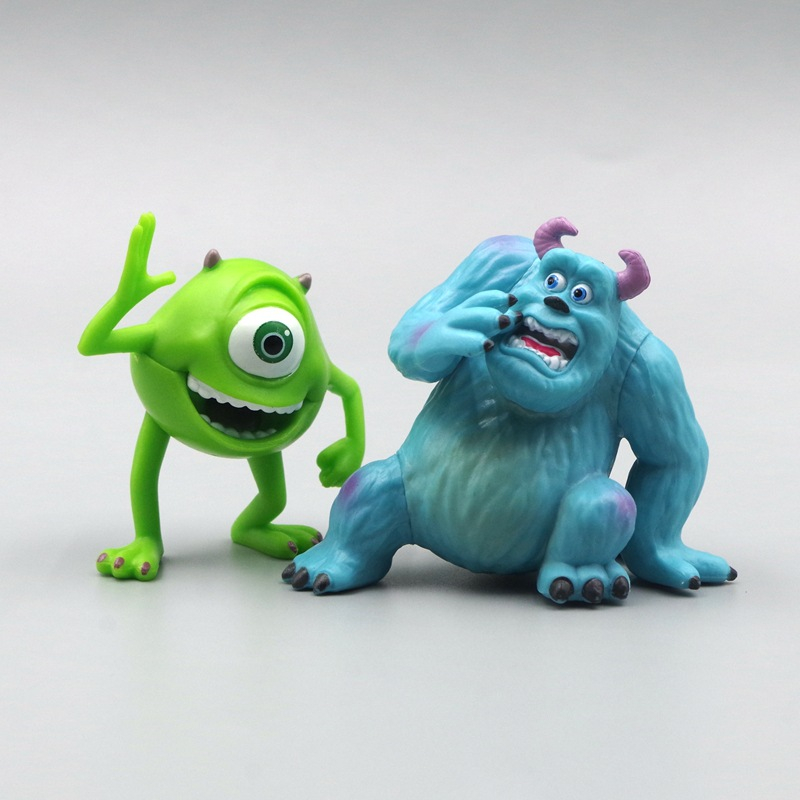 DISNEY 1 Nhân Vật Phim Monster university james p. p. Sullivan Mô Hình mike wazowski mini Bằng pvc Trang Trí Bánh Kem