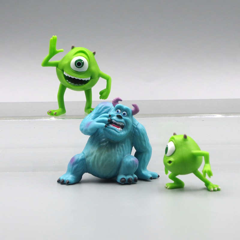 DISNEY 1 Nhân Vật Phim Monster university james p. p. Sullivan Mô Hình mike wazowski mini Bằng pvc Trang Trí Bánh Kem