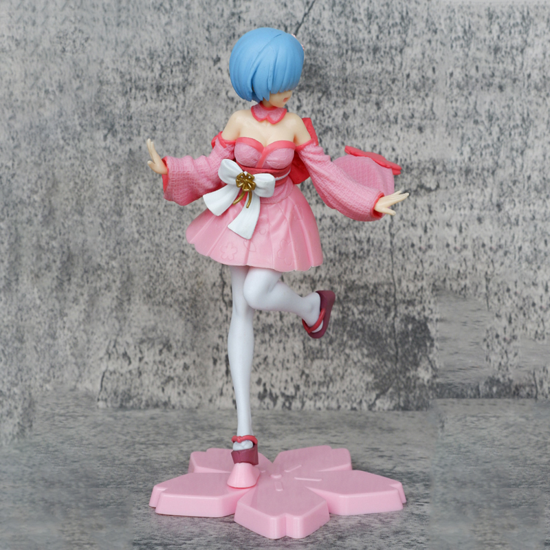 Mô Hình Nhân Vật Re: Life in a different world from zero rem ram Mặc kimono sakura Cỡ 22.5cm