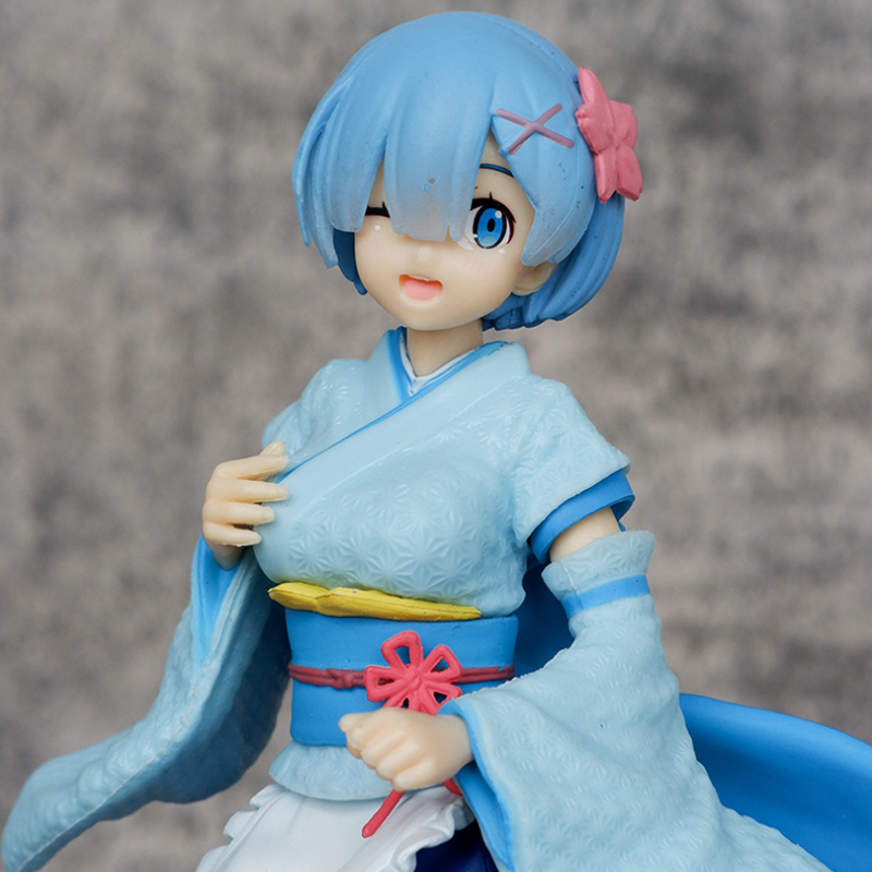 Mô Hình Nhân Vật Re: Life in a different world from zero rem ram Mặc kimono sakura Cỡ 22.5cm