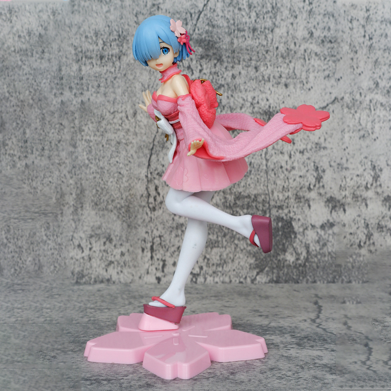 Mô Hình Nhân Vật Re: Life in a different world from zero rem ram Mặc kimono sakura Cỡ 22.5cm
