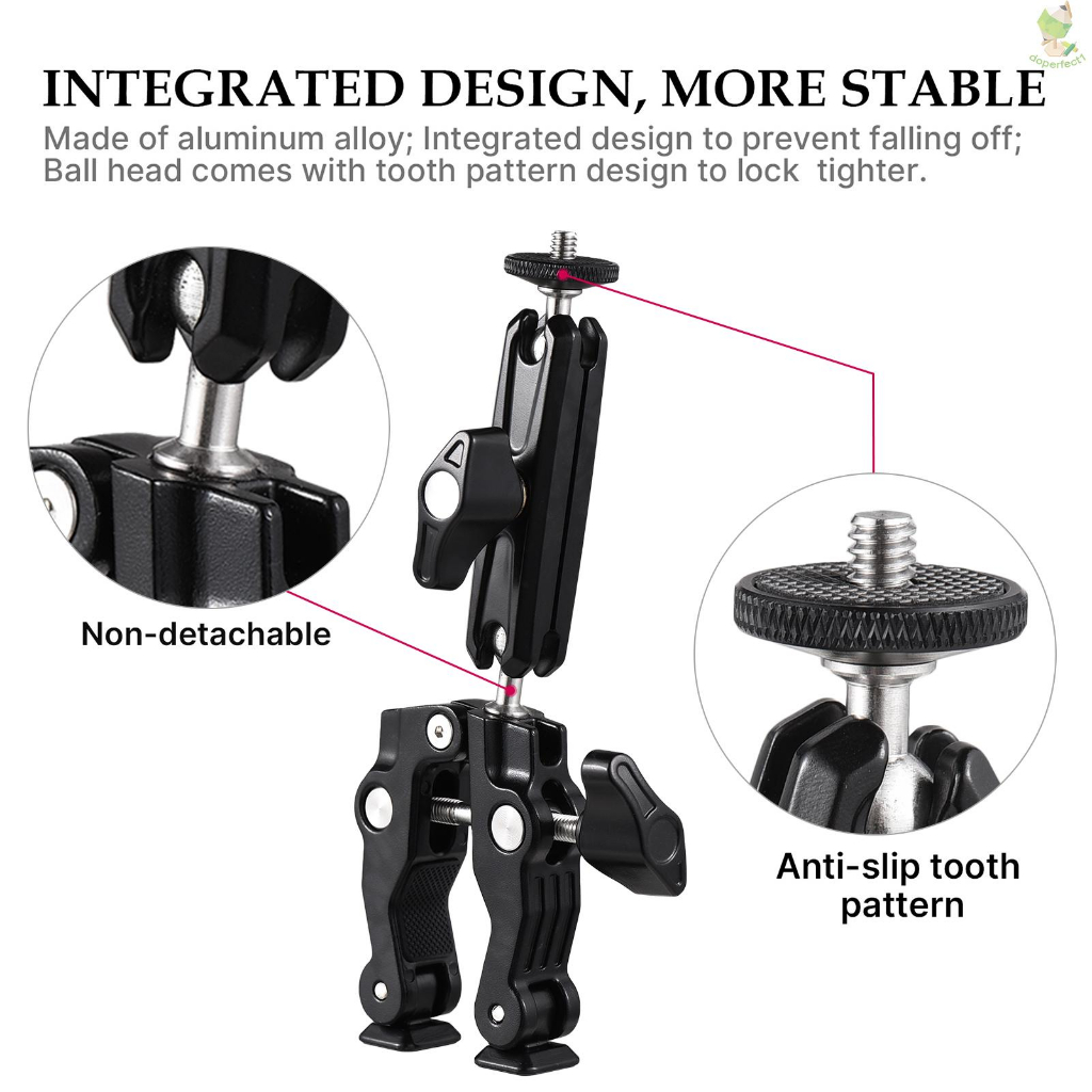 R099 Super Clamp Mount với 360° Đầu bi Mini có thể xoay 1/4 Inch hợp kim nhôm công suất tải 1,5kg