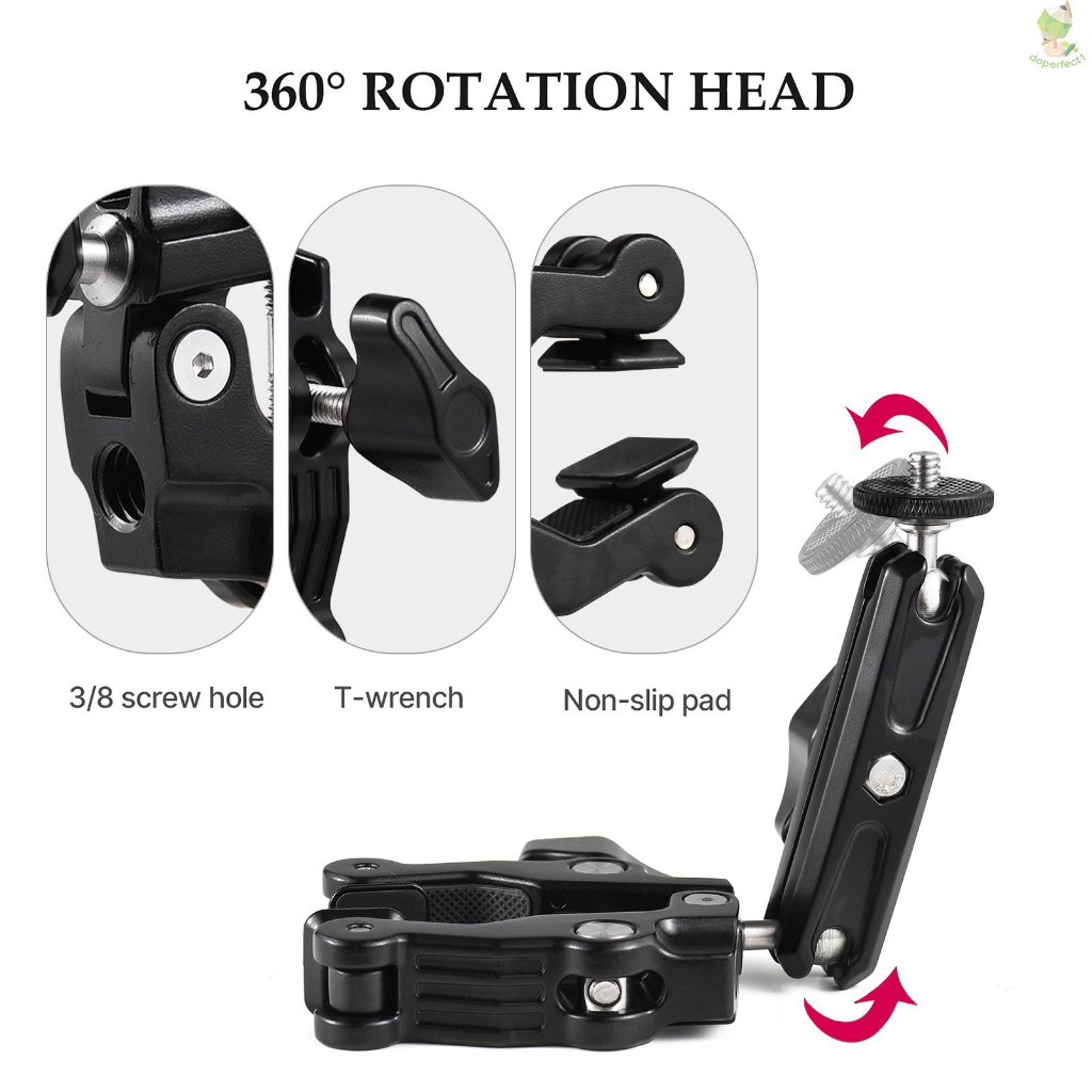 R099 Super Clamp Mount với 360° Đầu bi Mini có thể xoay 1/4 Inch hợp kim nhôm công suất tải 1,5kg