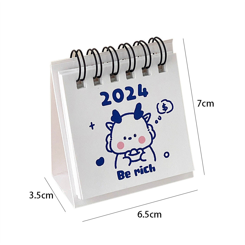 Lịch Năm 2024 mini Để Bàn Họa Tiết Hoạt Hình Dễ Thương