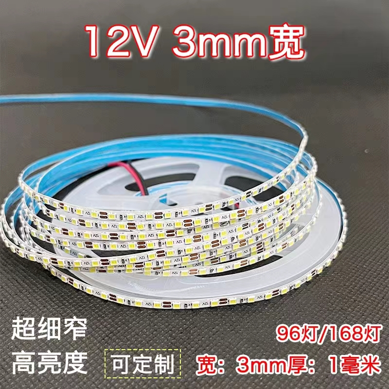 Thanh Đèn led 168 Bóng 12v Siêu Mỏng Chiều Rộng 3mm Có Thể Hẹp Lại 96 Đèn Để Bàn