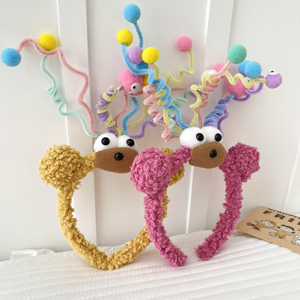 Băng Đô Cài Tóc Bện Hình Hoạt Hình Dễ Thương Vui Nhộn Phong Cách Hàn Quốc Cho Nữ