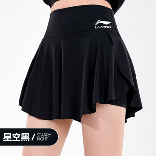 Li ning Chân Váy Ngắn Xếp Ly Thể Thao Thoáng Khí Nhanh Khô Cho Nữ Chạy marathon Cầu Lông tennis Chạy Bộ Tập yoga Thời Trang