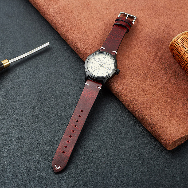 Da Đồng Hồ Đeo Tay Dây Da Bò Màu gradient Tháo Lắp Nhanh 18mm 20mm 22mm m49