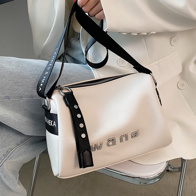 SUPERCUTE Túi Đeo Chéo Da PU Hình Trụ Phong Cách Thể Thao Thời Trang 2022 Cho Nữ