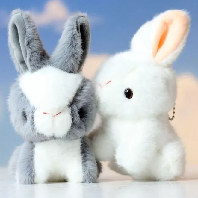 SUPERCUTE Thú Nhồi Bông Hình Thỏ Trắng Dễ Thương Trang Trí Balo Đi Học