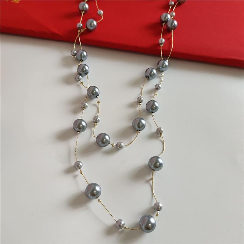 Vòng cổ Dài Nhiều Lớp Đính Ngọc Trai Nhân Tạo Phong Cách Cổ Điển Mẫu Mới 2023 Dành Cho Nữ