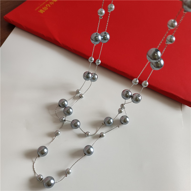 Vòng cổ Dài Nhiều Lớp Đính Ngọc Trai Nhân Tạo Phong Cách Cổ Điển Mẫu Mới 2023 Dành Cho Nữ