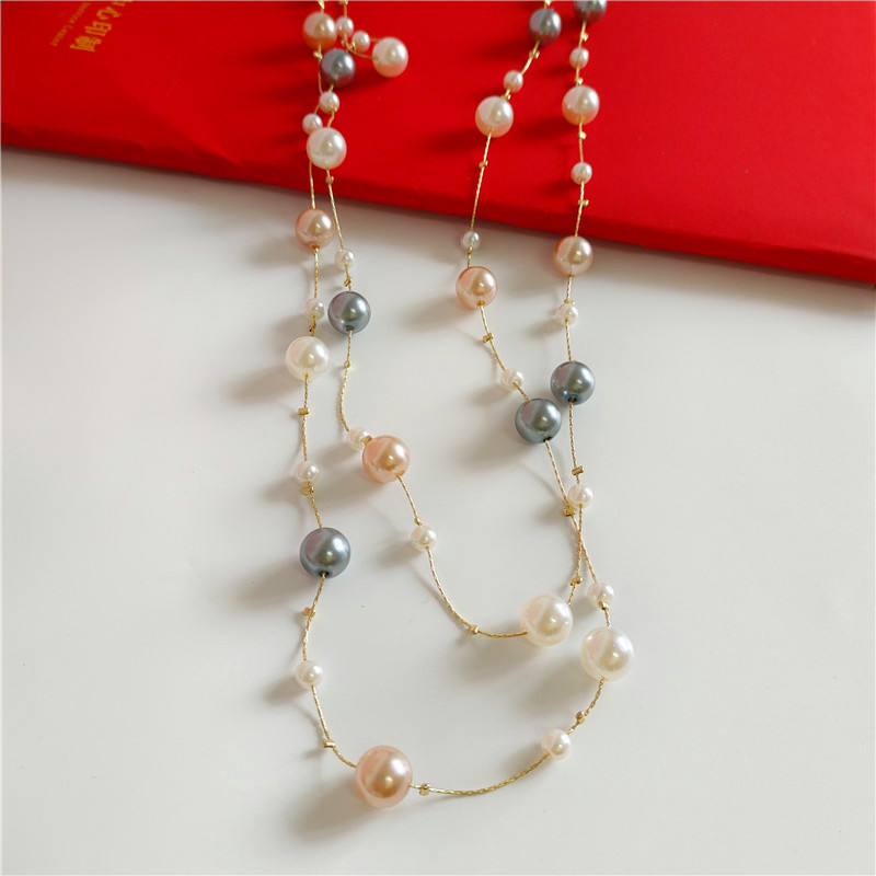 Vòng cổ Dài Nhiều Lớp Đính Ngọc Trai Nhân Tạo Phong Cách Cổ Điển Mẫu Mới 2023 Dành Cho Nữ