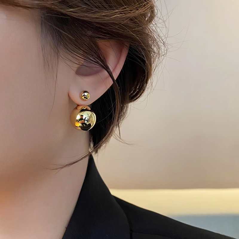 Bông Tai Mạ Vàng Đính Bóng Tròn Cao Cấp Sang Trọng