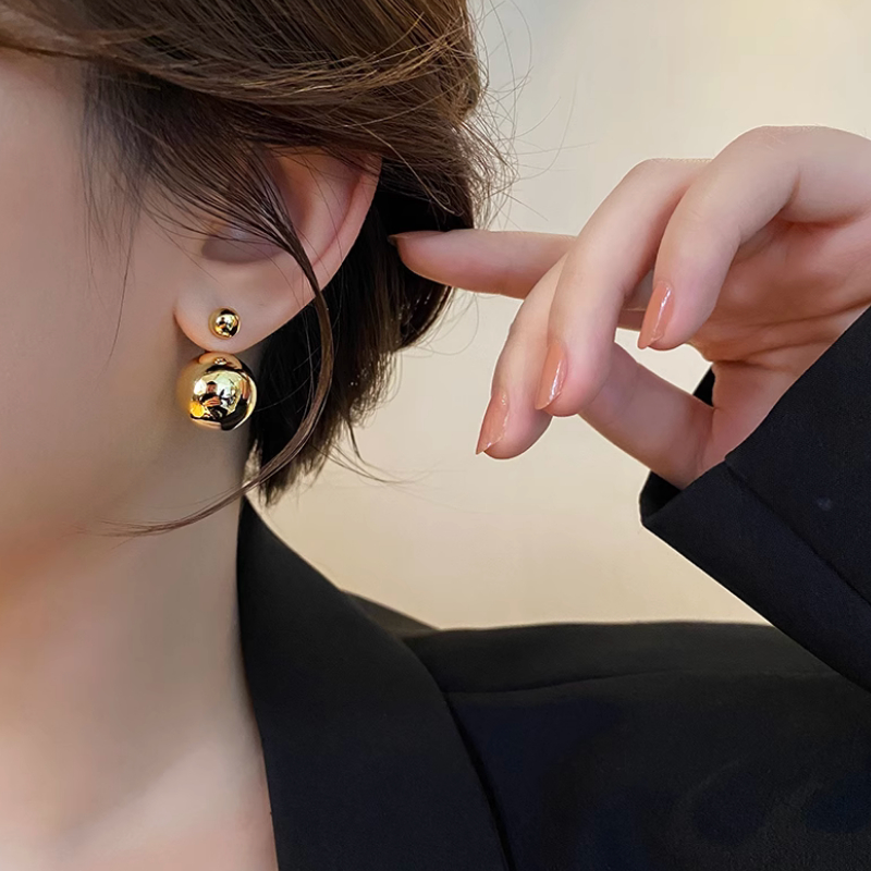 Bông Tai Mạ Vàng Đính Bóng Tròn Cao Cấp Sang Trọng