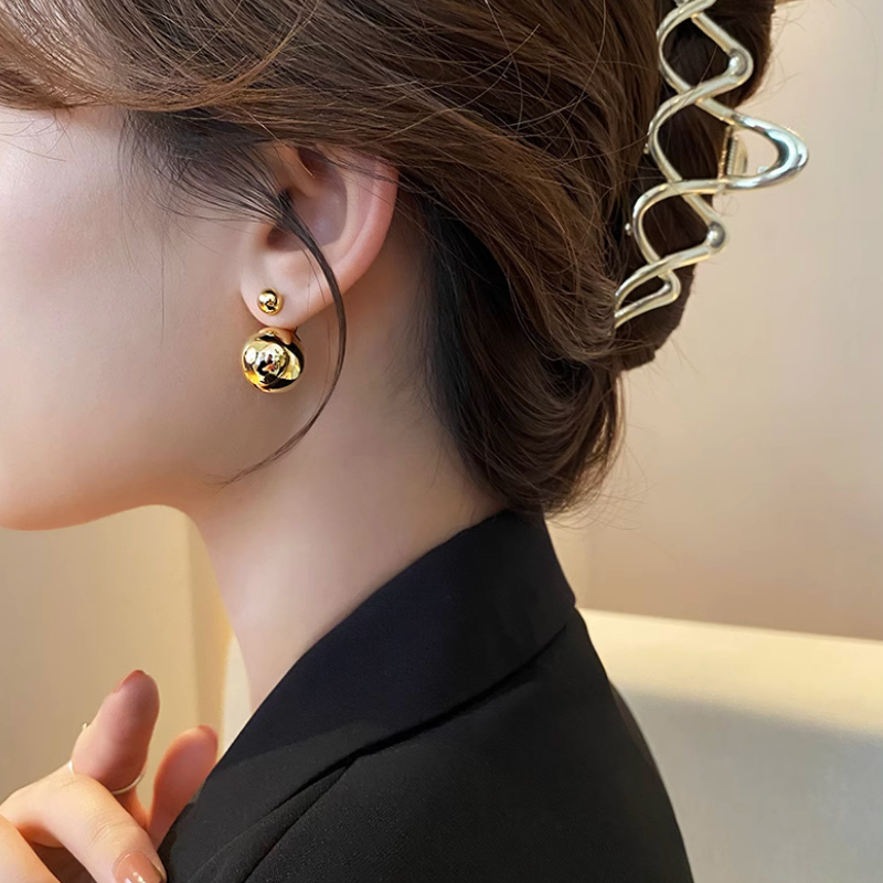 Bông Tai Mạ Vàng Đính Bóng Tròn Cao Cấp Sang Trọng