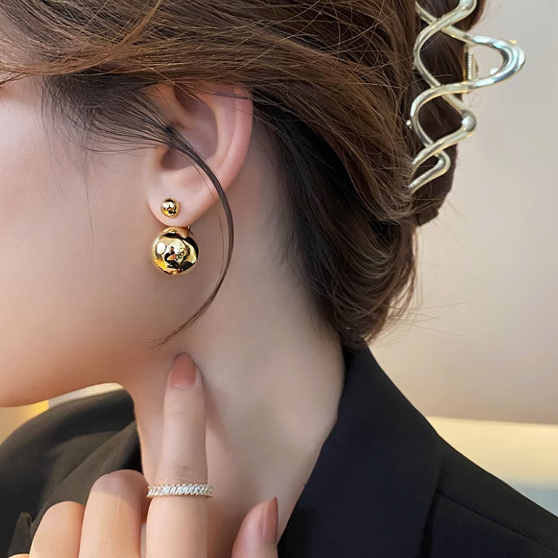 Bông Tai Mạ Vàng Đính Bóng Tròn Cao Cấp Sang Trọng