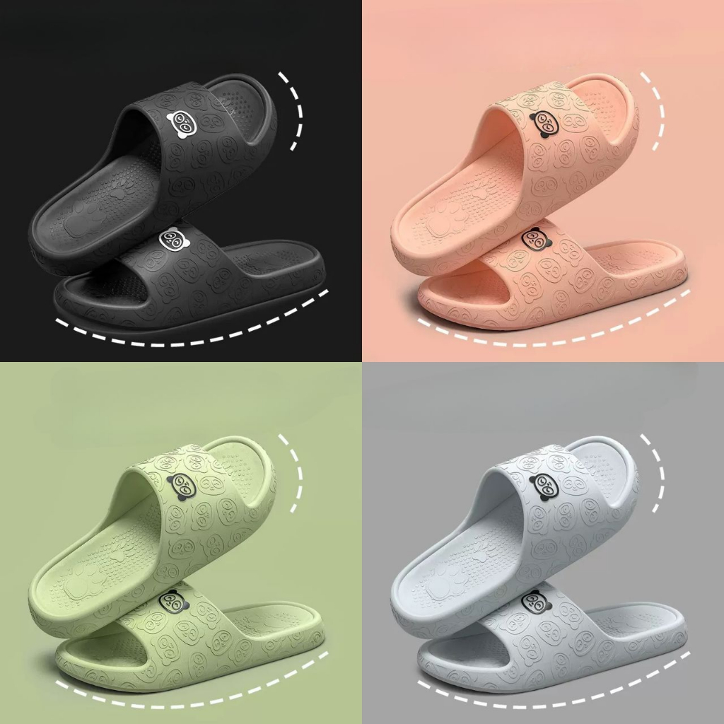 Dép Đi Trong Nhà Bằng Nhựa eva Siêu Nhẹ Đế Dày Họa Tiết Gấu Trúc Dễ Thương Cho Nữ