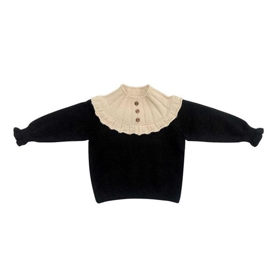 Áo sweater Lông Cừu Chui Đầu Tay Dài Phong Cách Thu Đông Mới Cho Bé Gái mi