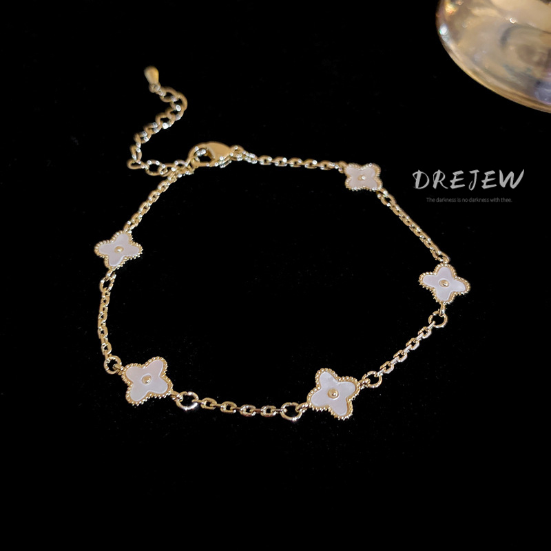 Drejew nhẹ nhàng sang trọng zircon hoa mẹ-of-pearl vòng tay thiết kế khí chất đơn giản vòng tay thích hợp vòng tay cao cấp