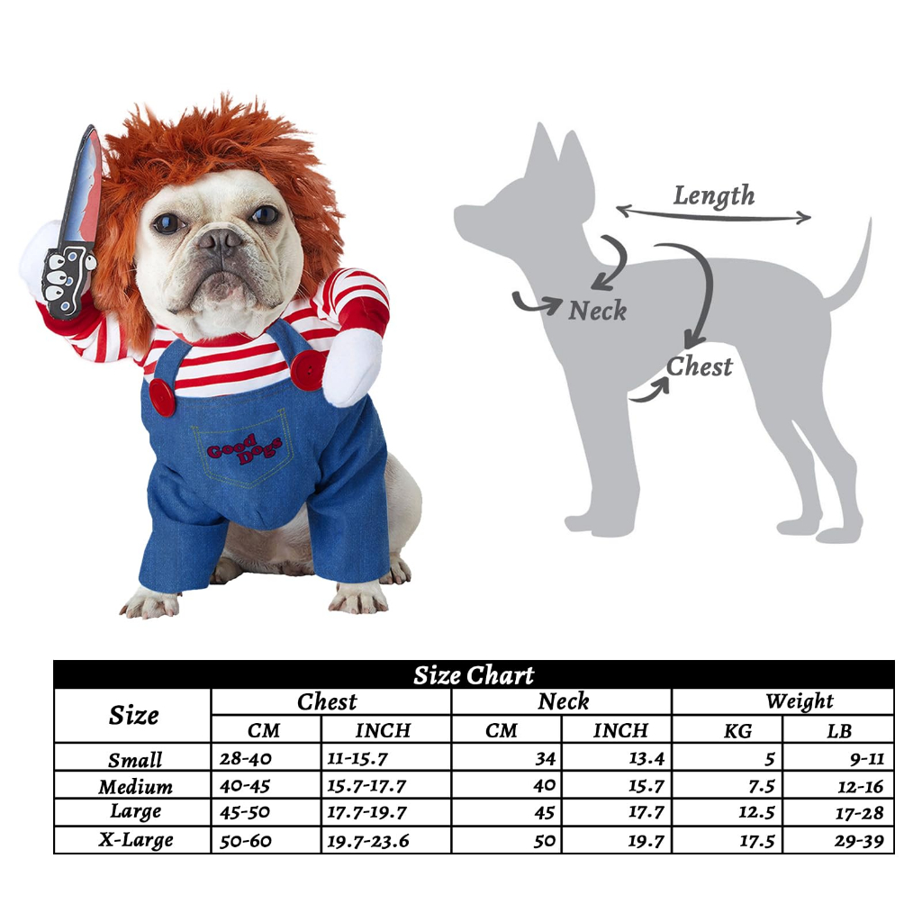 Bộ Đồ Hóa Trang halloween Hình Búp Bê chucky Độc Đáo