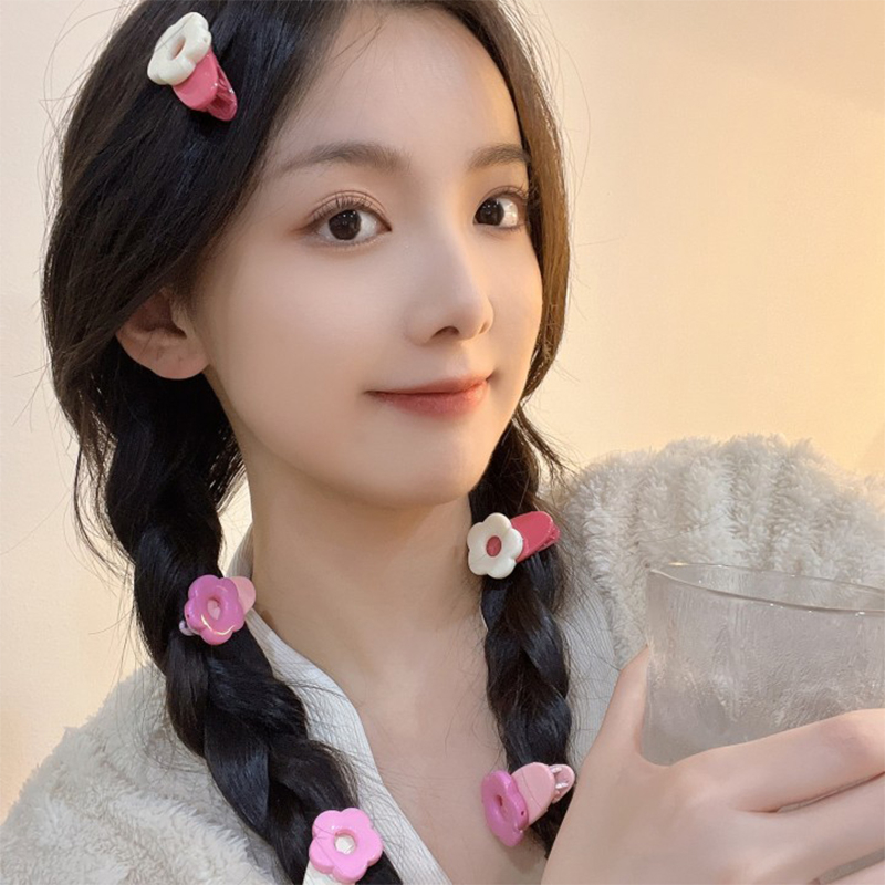 Miua🔮Kẹp Tóc Hình Bông Hoa Màu Hồng Xinh Xắn Cho Nữ