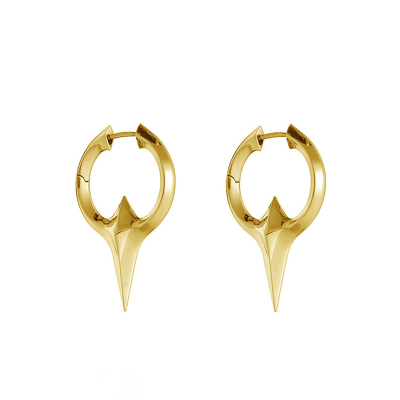 Mới Đôi Khuyên Tai Kim Loại Thiết Kế Độc Đáo Phong Cách hip-hop