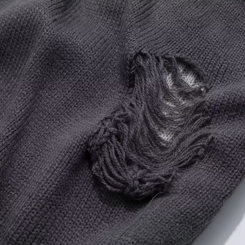 Áo Khoác sweater Dệt Kim Khoét Lỗ Thời Trang Thu Đông Mới 2023 Cho Nam