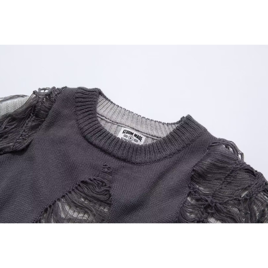 Áo Khoác sweater Dệt Kim Khoét Lỗ Thời Trang Thu Đông Mới 2023 Cho Nam