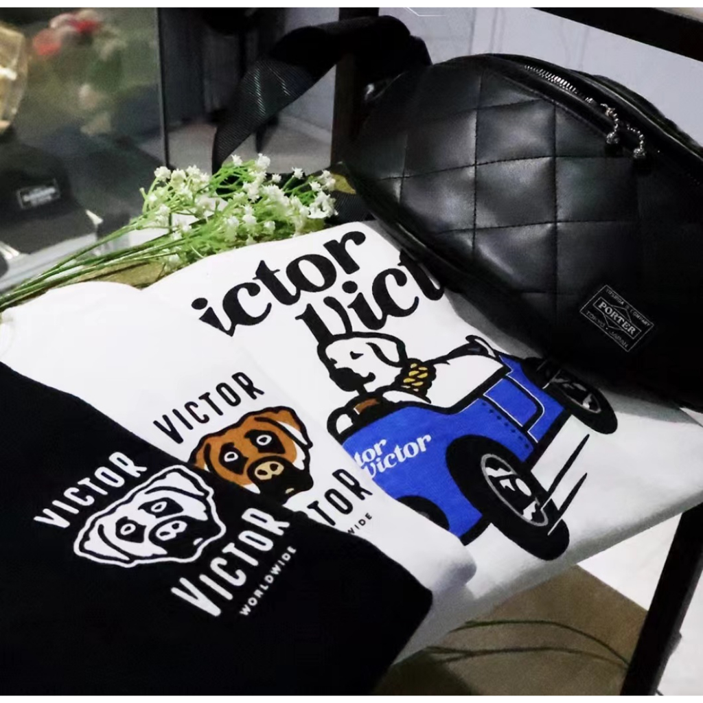 Áo Thun cotton Tay Dài In Chữ made victor car Dog Phong Cách Cặp Đôi