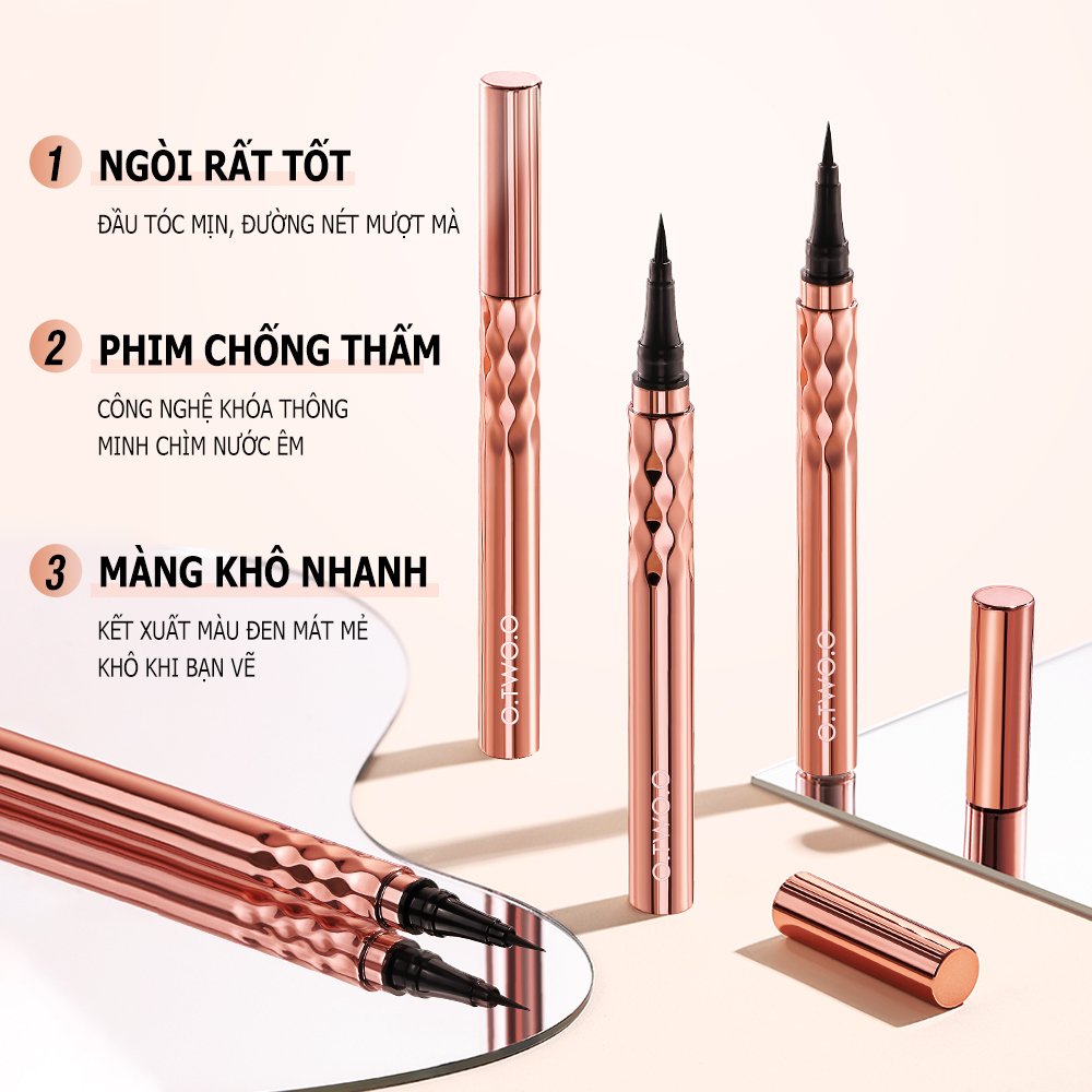 O.two.o Bút Kẻ Mắt Dạng Lỏng 0.5ml Chống Nước Chống Mồ Hôi Chống Nhòe Nhanh Khô Tiện Dụng