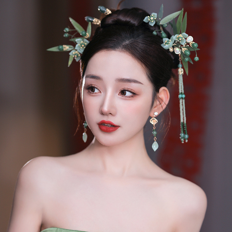 Xiuhe Trâm Cài Tóc Lá Tre Mặt Sườn Xám