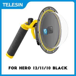 Telesin Ốp Bảo Vệ Chống Thấm Nước 6 '' 30m Có Tay Cầm Dành Cho Camera gopro hero 12 11 10 9 Đen