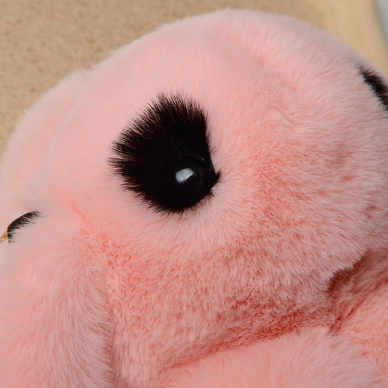 Túi Đeo Chéo Vai Hình Thỏ Bông Dễ Giả Lông Thỏ Phối Dây Xích Thiết Kế Dễ Thương