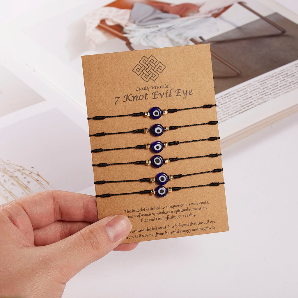 Vòng Đeo Tay May Mắn handmade Hình Mắt Quỷ Dành Cho Cặp Đôi