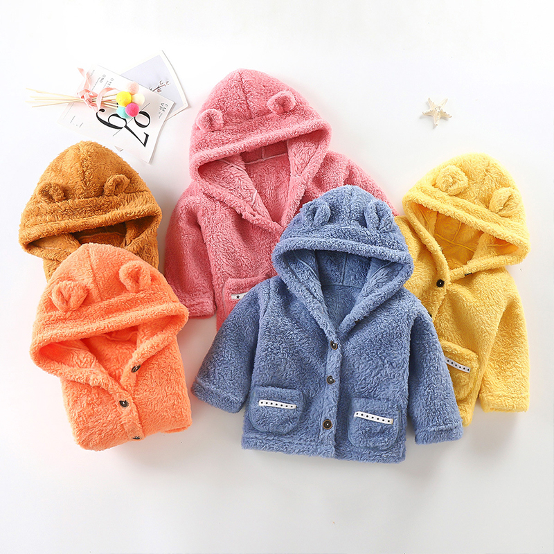 Áo Khoác cardigan Dày Dặn Ấm Áp Có Nón Trùm Đầu Dễ Thương Cho Bé Trai Và Bé Gái