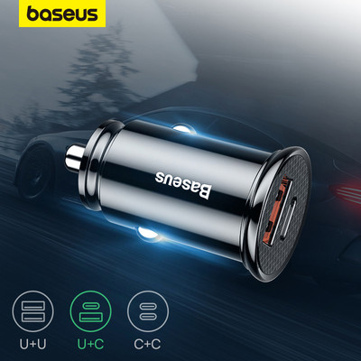 Cốc sạc nhanh BASEUS 2 cổng 30W 4.0 cho samsung xiaomi huawei