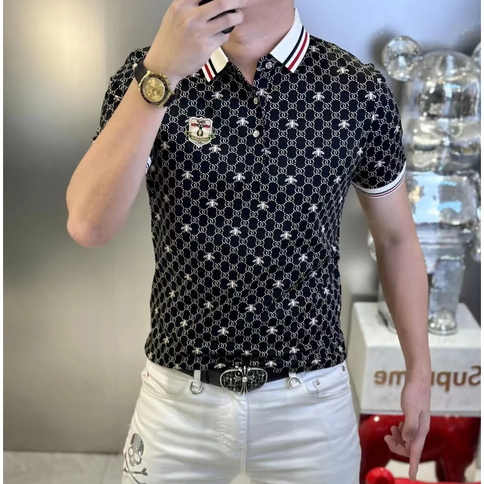 Áo Thun Polo Tay Ngắn Dáng Ôm Phong Cách Hong Kong Thời Trang Mới Cho Nam
