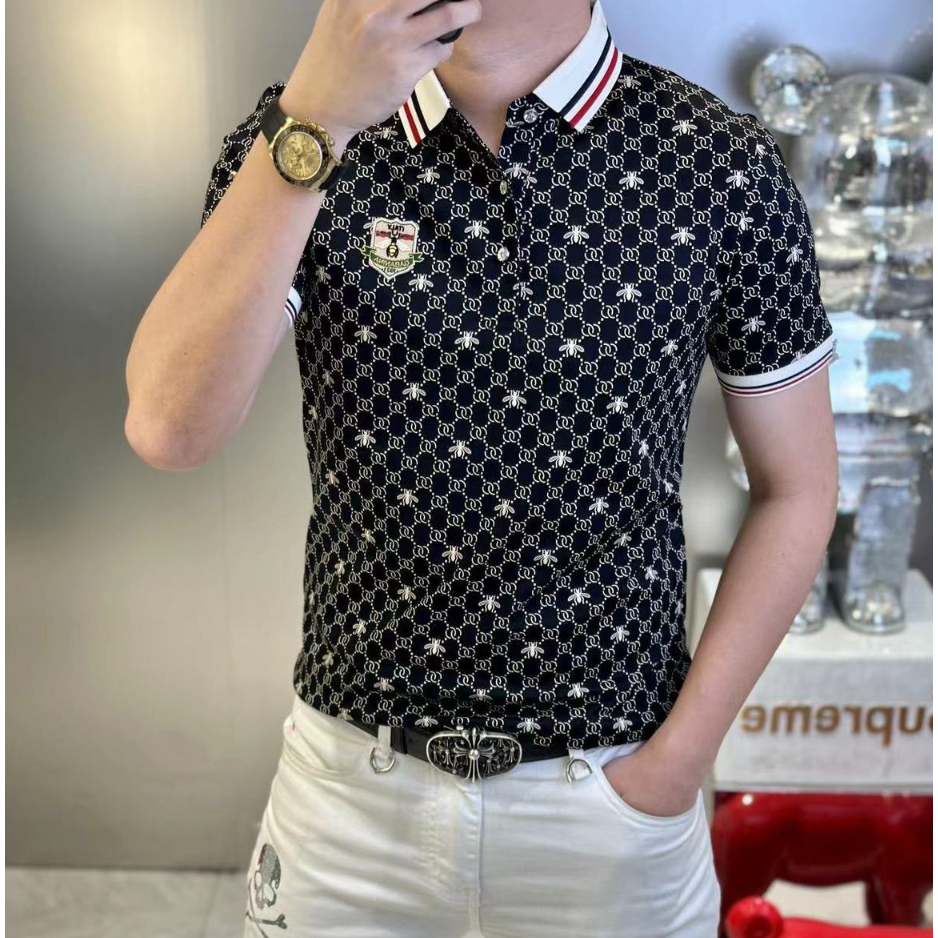 Áo Thun Polo Tay Ngắn Dáng Ôm Phong Cách Hong Kong Thời Trang Mới Cho Nam