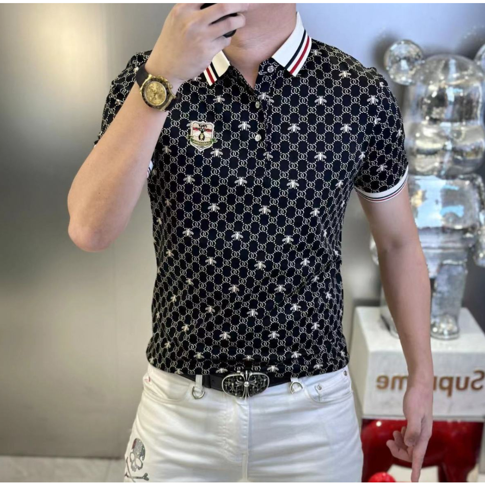 Áo Thun Polo Tay Ngắn Dáng Ôm Phong Cách Hong Kong Thời Trang Mới Cho Nam