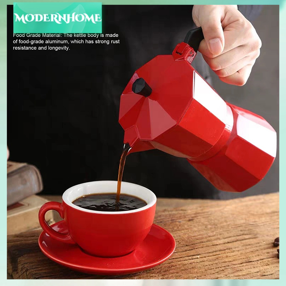 ModernHome 150ML 3 Ly Nhôm Bình Cà Phê Percolator Ý Cafetiere Hộ Gia Đình Moka Trà