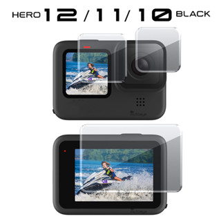 Kính Cường Lực Bảo Vệ Màn Hình Bao Da Cho GoPro Hero 13 12 11 10 9 Đen Bảo Vệ Ống Kính Bảo Vệ Phim Gopro 9 Phụ Kiện