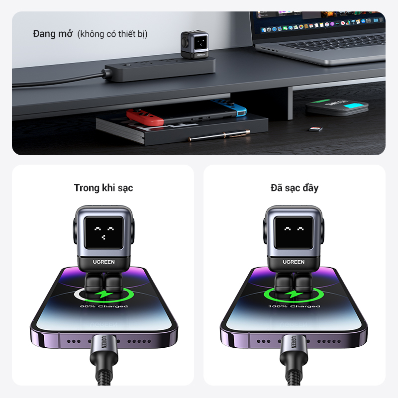Ugreen Bộ Sạc 3 Cổng USB C 65W 30W Fast Charging Cho iPhone 15/14 / 14 Pro Max / Macbook Air / iPad Pro / iPad Mini