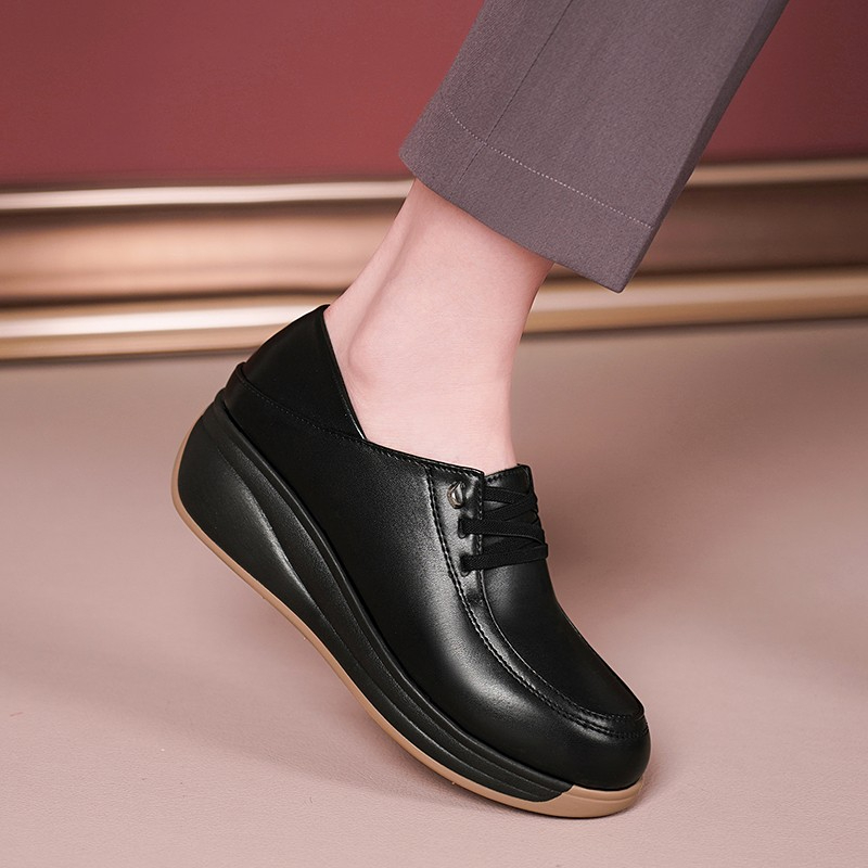 Giày Búp Bê Da Mềm Phong Cách Dân Tộc Cho Phụ Nữ Trung Niên