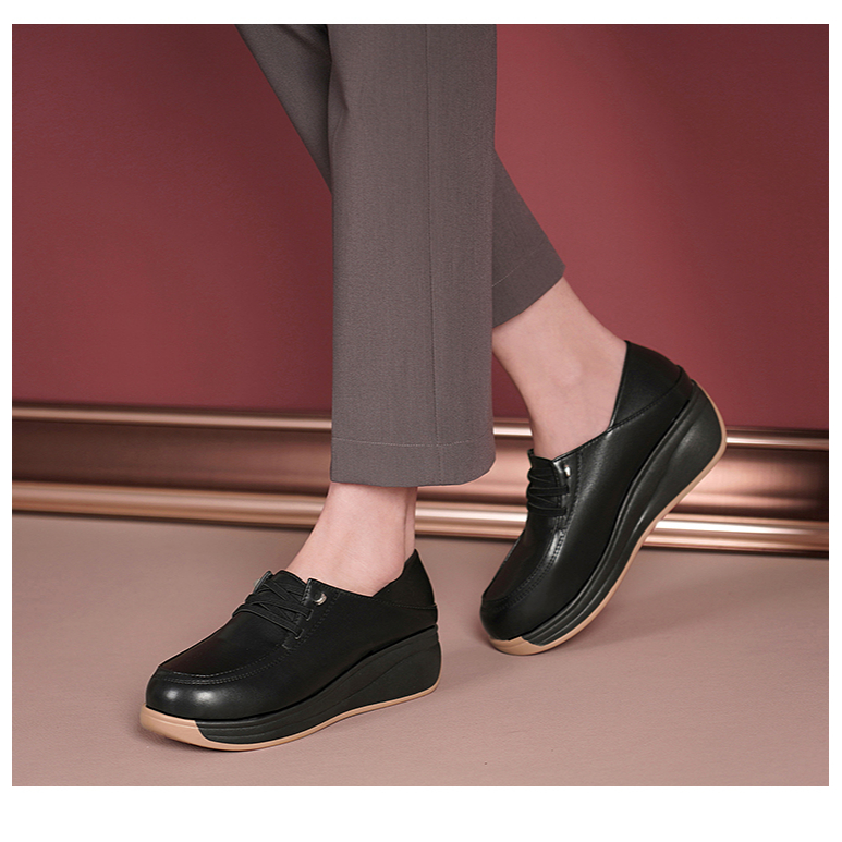 Giày Búp Bê Da Mềm Phong Cách Dân Tộc Cho Phụ Nữ Trung Niên