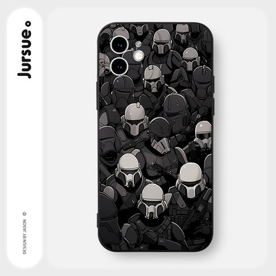 Ốp lưng JURSUE mềm chống bẩn hình ngầu nam đen Cho iPhone 17 16 15 14 13 12 11 PRO MAX SE 2020 X XR XS ip 8 7 Plus Y4201