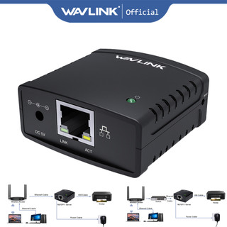 Bộ chuyển đổi wavlink usb 2.0 lpr máy in server mft với cổng mạng lan 10 / 100mbps